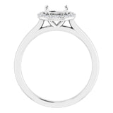 14K White 6.5 mm Round .08 CTW Lab-Grown Diamond Semi-Set Engagement Ring