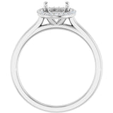 14K White 8x6 mm Oval 1/10 CTW Lab-Grown Diamond Semi-Set Engagement Ring