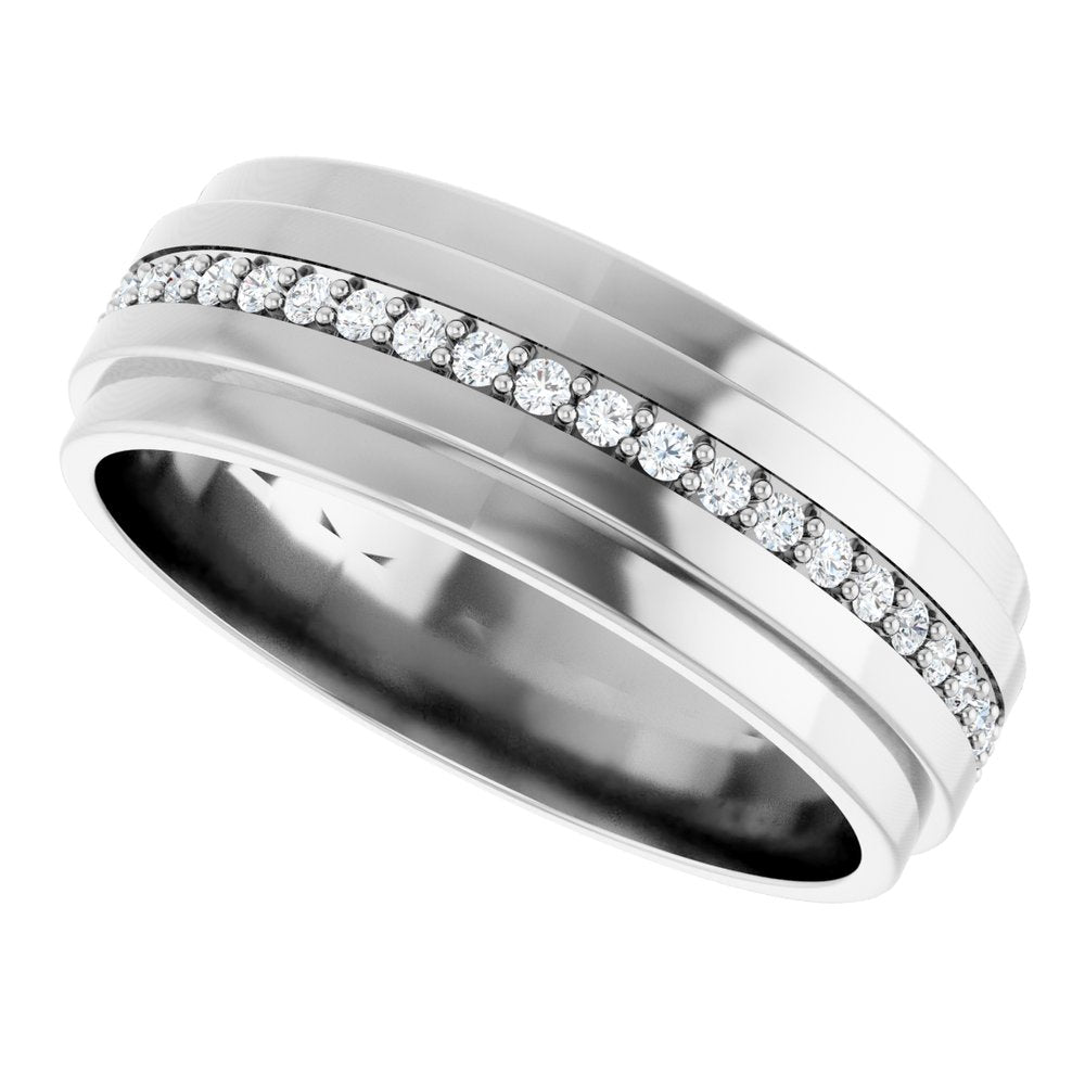 14K White 1/3 CTW Natural Diamond Eternity Band