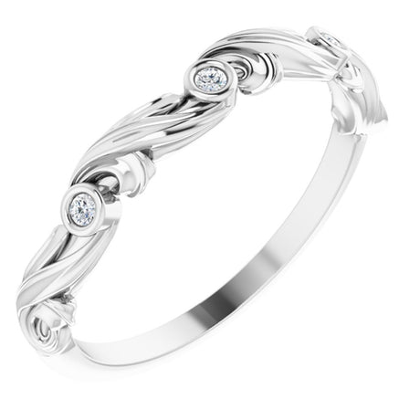 14K White .03 CTW Natural Diamond Anniversary Band