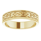 14K Yellow Gold 5 mm Celtic-Inspired Flat Band Size 8.5