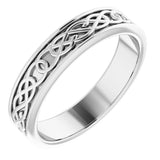 14K X1 White 7 mm Celtic-Inspired Band Size 10