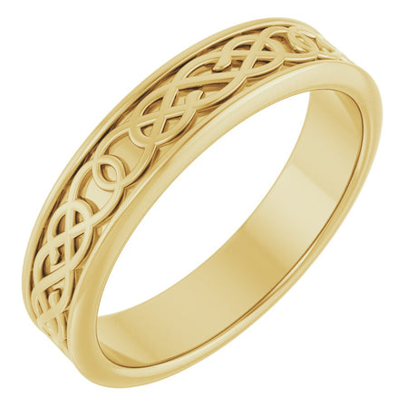 14K Yellow 7 mm Celtic-Inspired Band Size 10