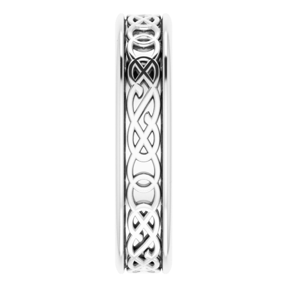 14K X1 White 7 mm Celtic-Inspired Band Size 10