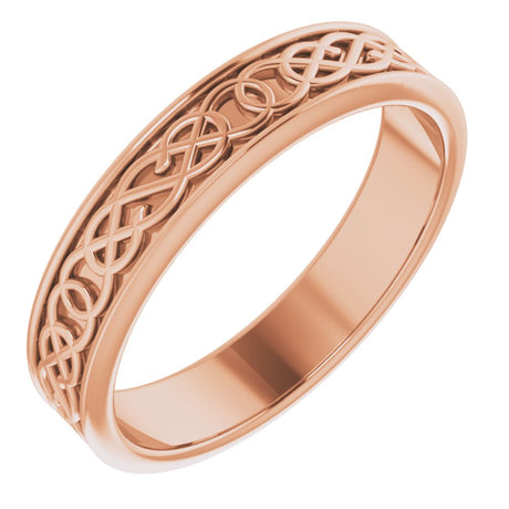 14K Rose 5 mm Celtic-Inspired Band Size 11.5