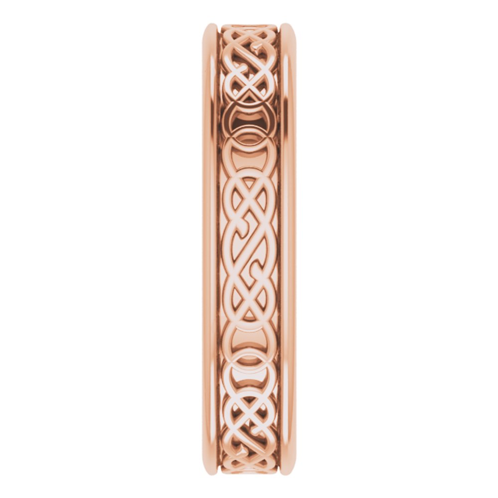 14K Rose 5 mm Celtic-Inspired Band Size 11.5