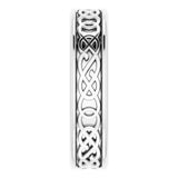 Sterling Silver 5 mm Celtic-Inspired Flat Band Size 7.5
