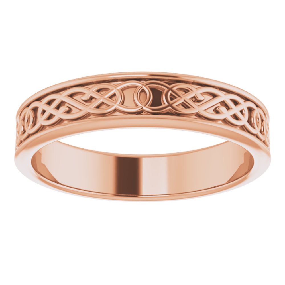 14K Rose 5 mm Celtic-Inspired Band Size 11.5