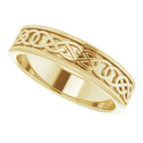14K Yellow Gold 5 mm Celtic-Inspired Flat Band Size 8.5