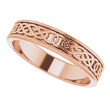 14K Rose 5 mm Celtic-Inspired Band Size 11.5