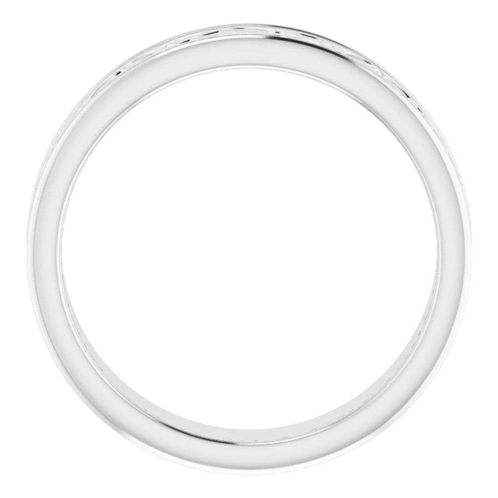 14K White Gold 5 mm Celtic-Inspired Flat Band Size 8.5