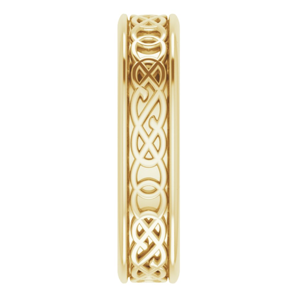 14K Yellow Gold 5 mm Celtic-Inspired Flat Band Size 8.5
