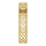 14K Yellow Gold 5 mm Celtic-Inspired Flat Band Size 8.5