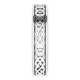 14K White Gold 5 mm Celtic-Inspired Flat Band Size 8.5