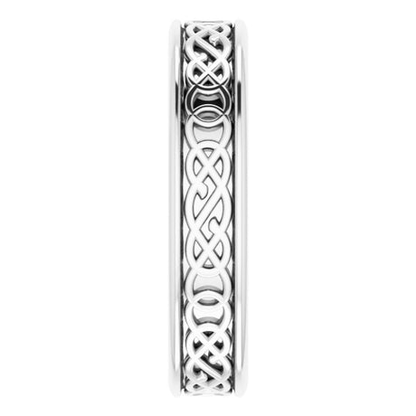 14K White Gold 5 mm Celtic-Inspired Flat Band Size 10.5