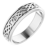 Sterling Silver 5 mm Celtic-Inspired Flat Band Size 7.5