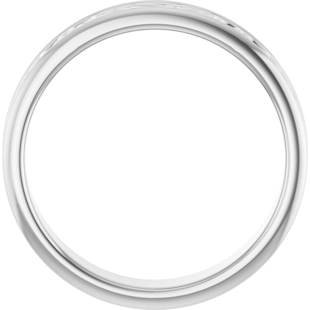 14K White 7 mm Celtic-Inspired Band