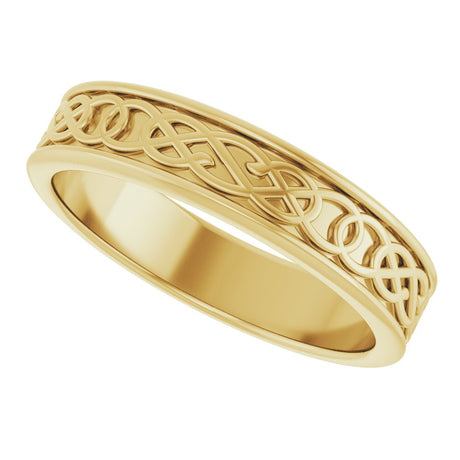 14K Yellow 7 mm Celtic-Inspired Band Size 10