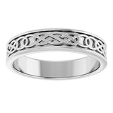 Sterling Silver 5 mm Celtic-Inspired Flat Band Size 10
