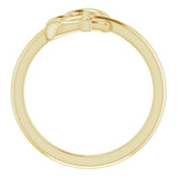 14K Yellow Gold Heart Cross Ring 