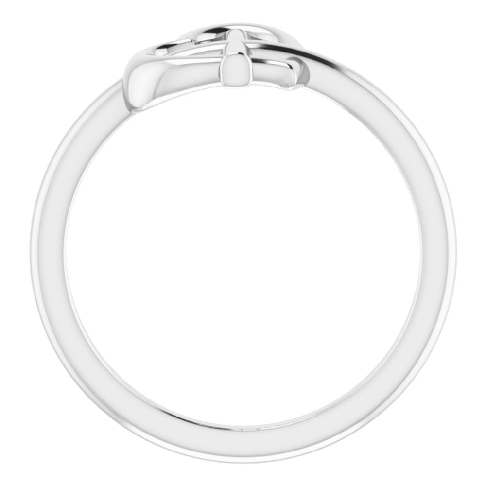 Sterling Silver Heart Cross Ring 