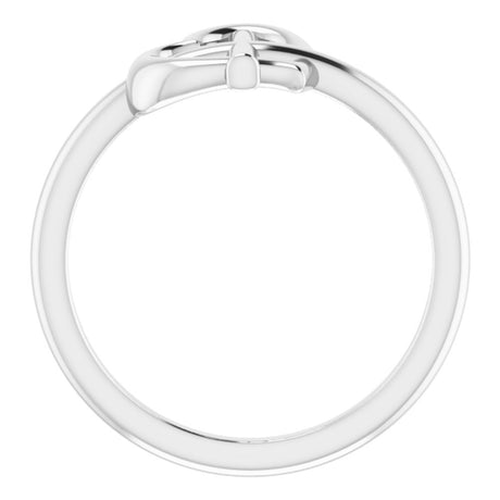 Sterling Silver Heart Cross Ring 