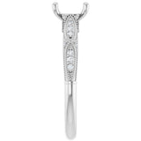 14K White 8 x 6 mm Oval 1/10 CTW Lab-Grown Diamond Semi-Set Engagement Ring