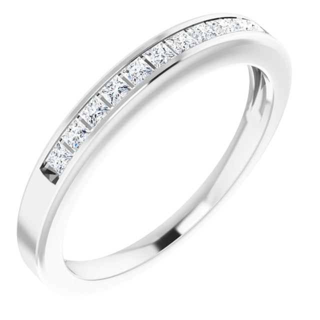 14K White 1/4 CTW Natural Diamond Anniversary Band Size 8