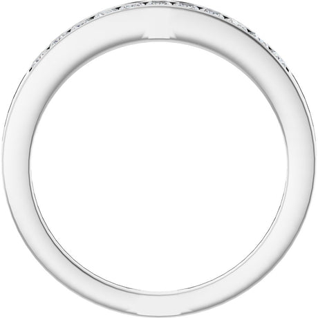 14K White Gold 3/8 CTW Natual Diamond Anniversary Band Size 7