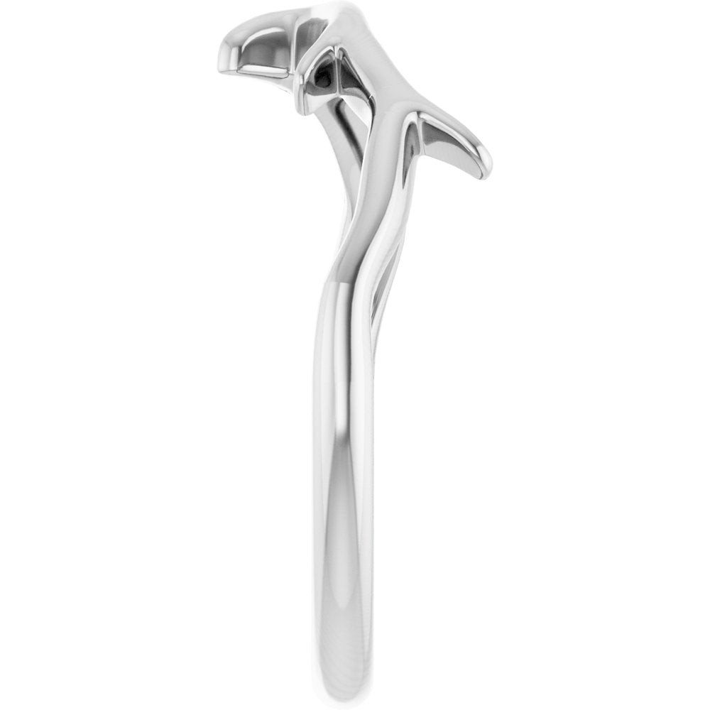 14K White Branch Ring