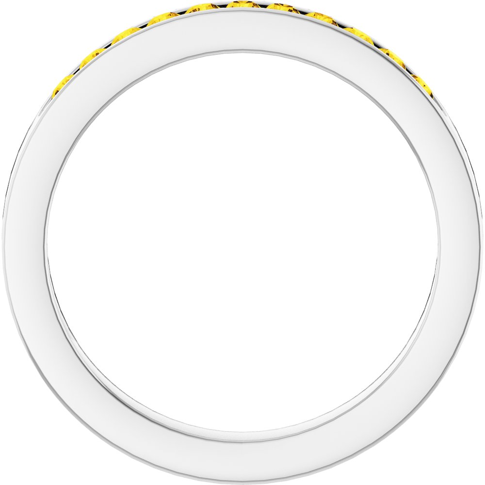 Platinum Natural Yellow Sapphire Anniversary Band Size 6