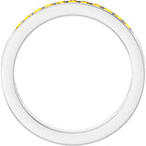 Platinum Natural Yellow Sapphire Anniversary Band Size 6