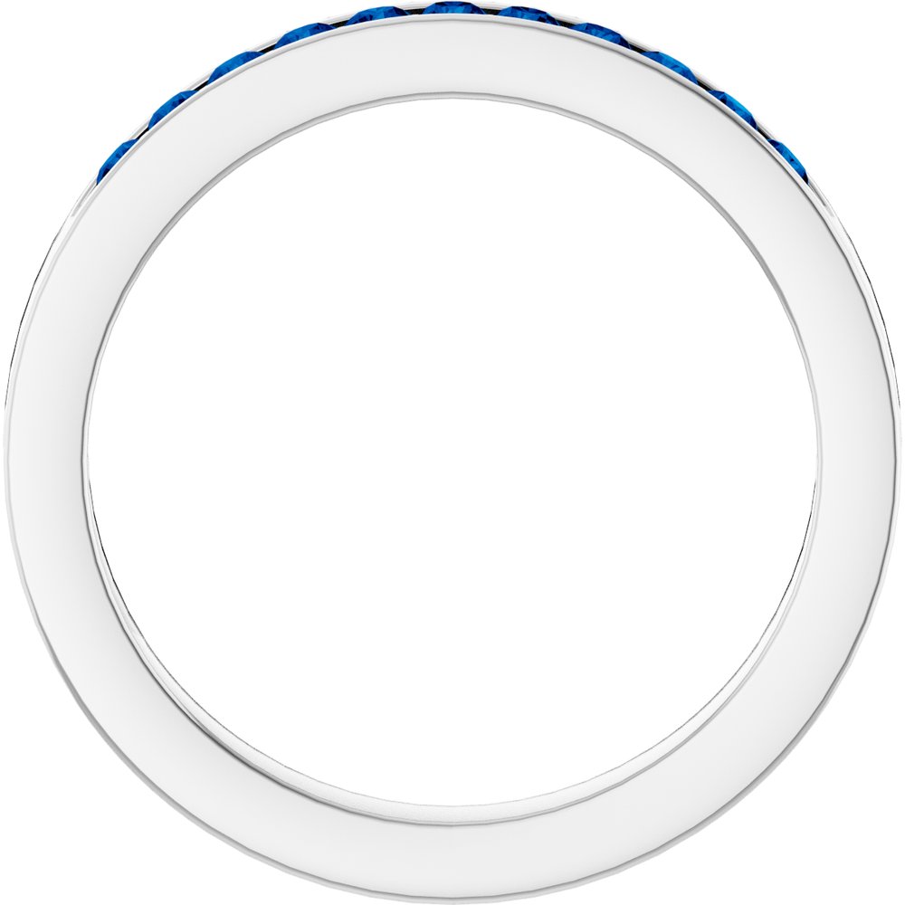Platinum Natural Blue Sapphire Anniversary Band Size 7
