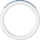 Platinum Natural Blue Sapphire Anniversary Band Size 7