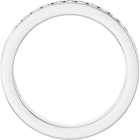 14K White Gold 1/4 CTW Natural Diamond Anniversary Band Size 7