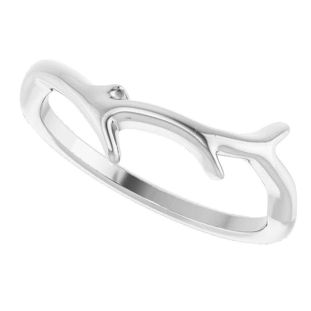 14K White Branch Ring