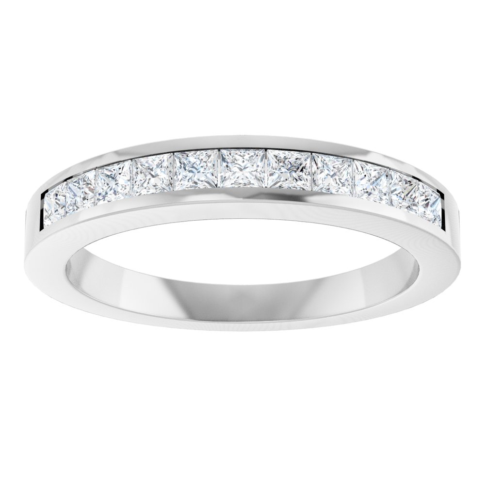 Platinum 1/2 CTW Natural Diamond Anniversary Band Size 6