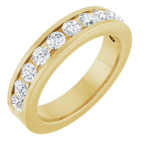 14K Yellow 1 CTW Natural Diamond Anniversary Band Size  8