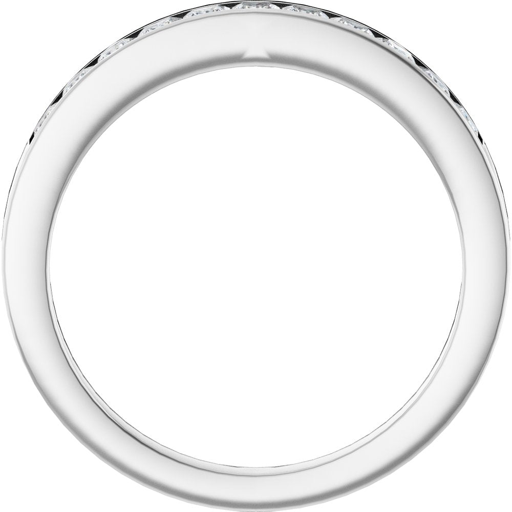 14K White Gold 1/2 CTW Natural Diamond Anniversary Band Size 7
