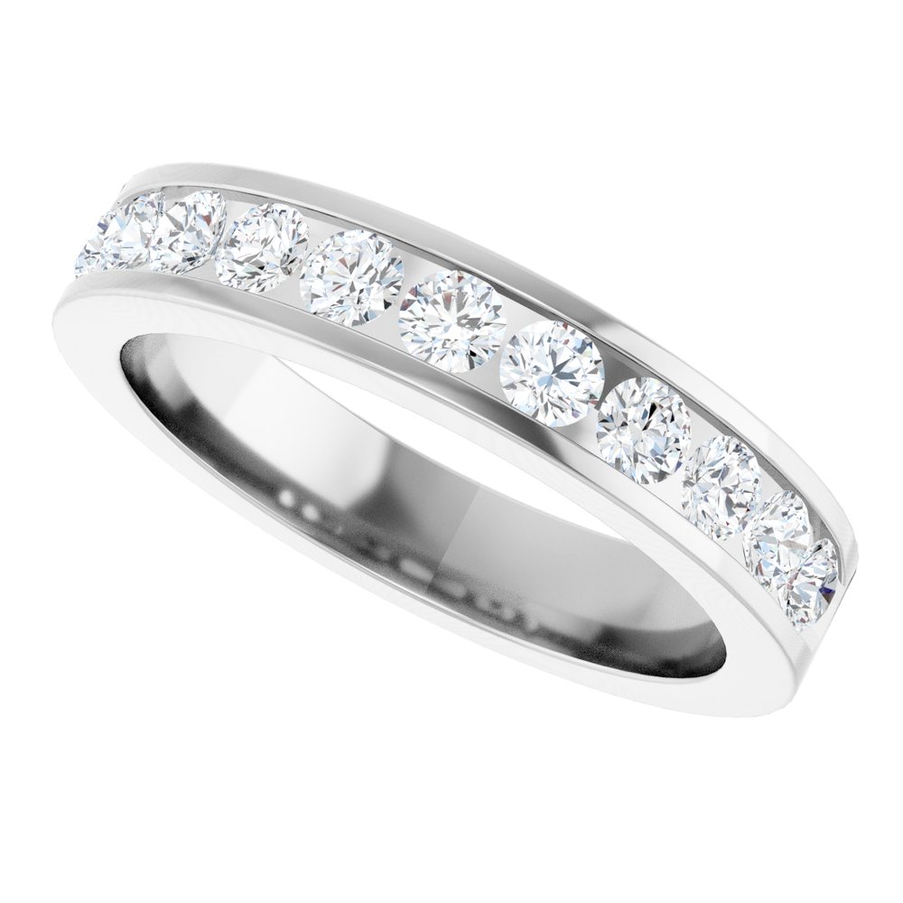 14K White Gold 5/8 CTW Natural Diamond Anniversary Band