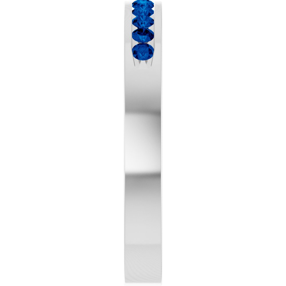 Platinum Natural Blue Sapphire Anniversary Band Size 7