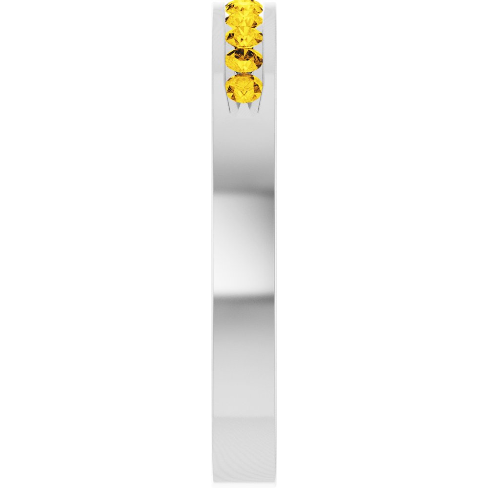 Platinum Natural Yellow Sapphire Anniversary Band Size 6