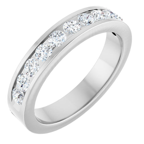 14K White Gold 5/8 CTW Natural Diamond Anniversary Band