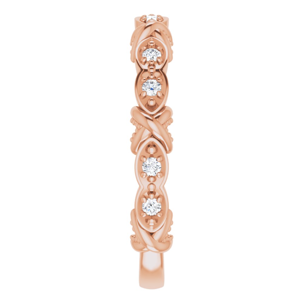 14K Rose 1/8 CTW Natural Diamond Anniversary Band