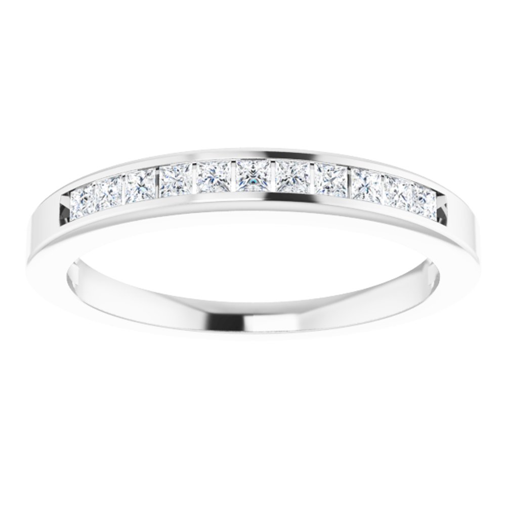 14K White 1/4 CTW Natural Diamond Anniversary Band Size 8
