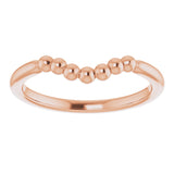 14K Rose Stackable Beaded Stackable Ring