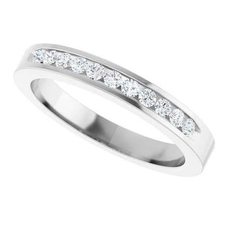 14K White Gold 1/4 CTW Natural Diamond Anniversary Band Size 7