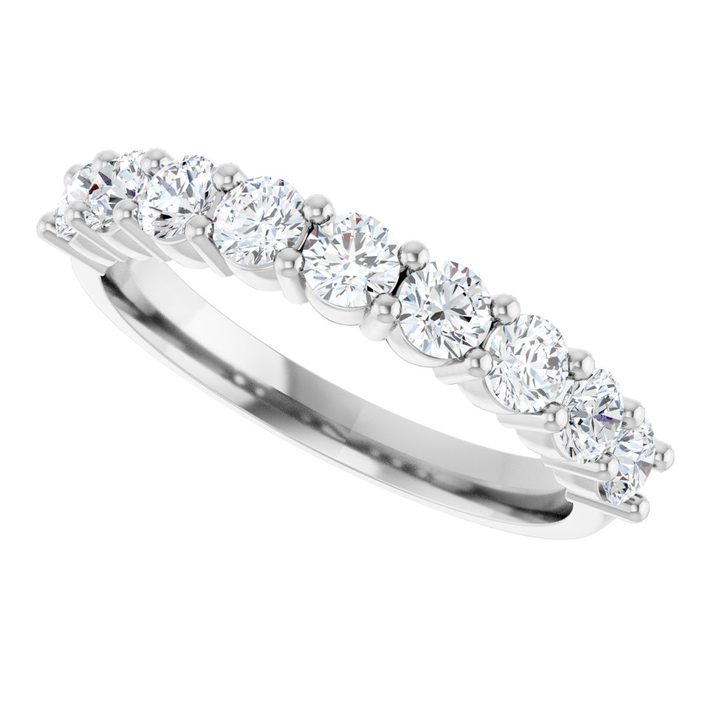 14K White 9/10 CTW Lab-Grown Diamond Anniversary Band