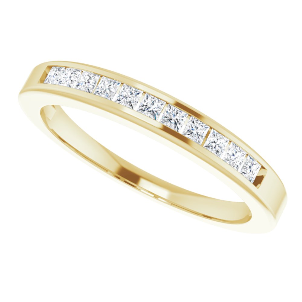14K Yellow 1/4 CTW Natural Diamond Anniversary Band Size 7