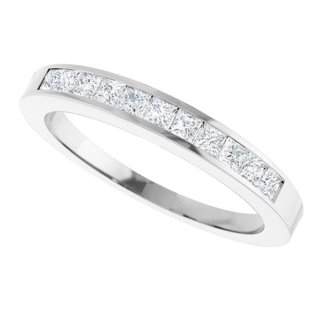 14K White Gold 3/8 CTW Natual Diamond Anniversary Band Size 7